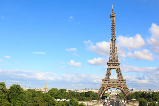 istock PARIS, JULY 2017: Aerial view of Paris with the eiffel tower. 867903476