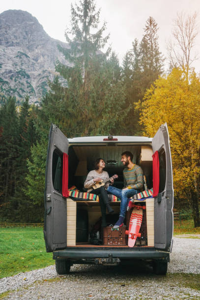 istock Couple in the camper van in Austrian  mountains 867903618