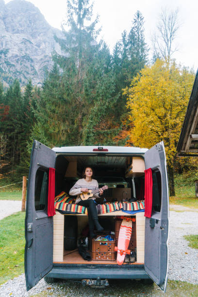 istock Woman in the camper van in Austrian  mountains 867906088