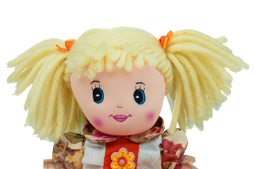 Blonde Cute rag doll portrait isolated