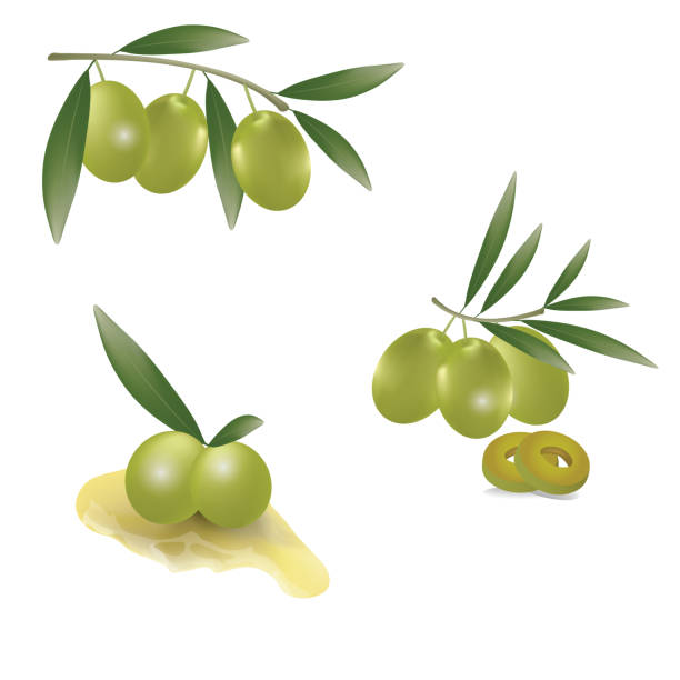 istock set of green olives on white background 867929930