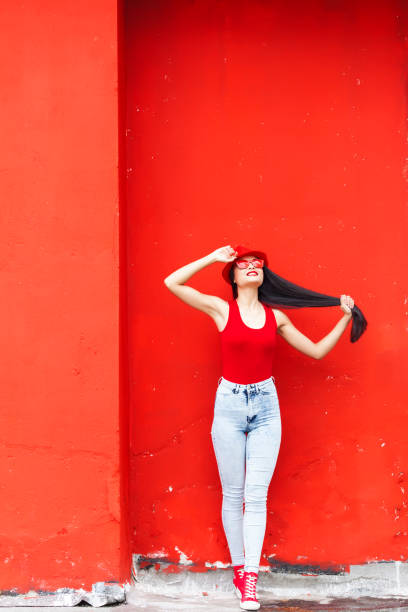 istock Woman in red colour outfit 867944532