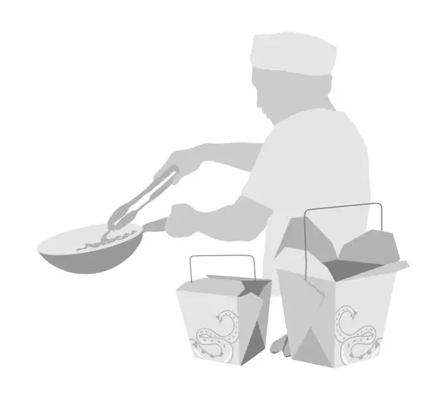 Vector illustration of Chinese Food To Go
