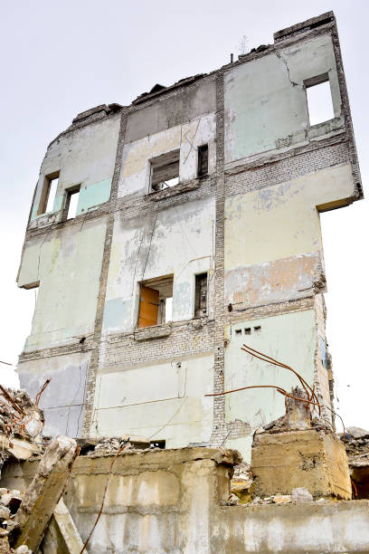 istock Remains of the destroyed industrial building 867947498