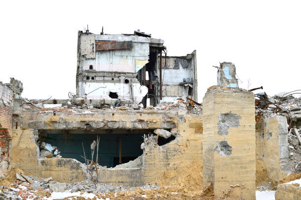 istock Remains of the destroyed industrial building 867947552