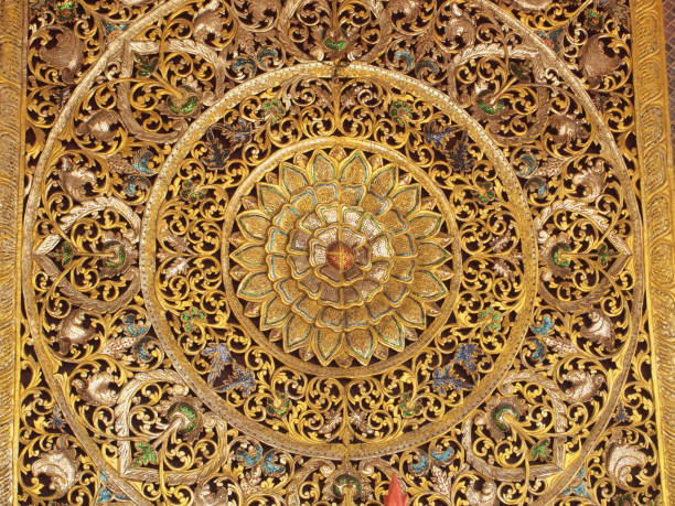 istock Pattern of flower carved 867951628