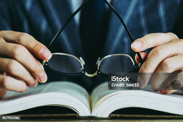Businessman And Book Stock Photo - Download Image Now - Reading, Book, Business