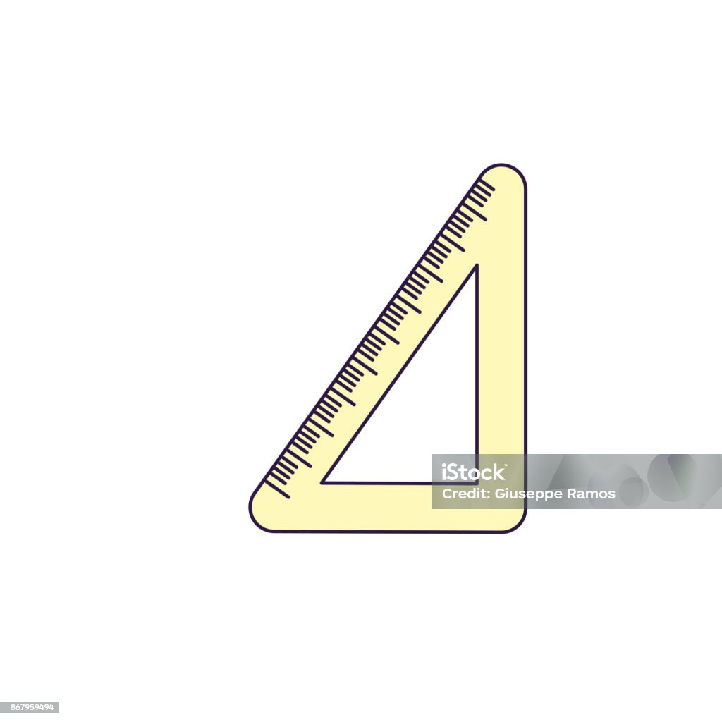 School Triangle Ruler Object Design Stock Illustration - Download Image ...
