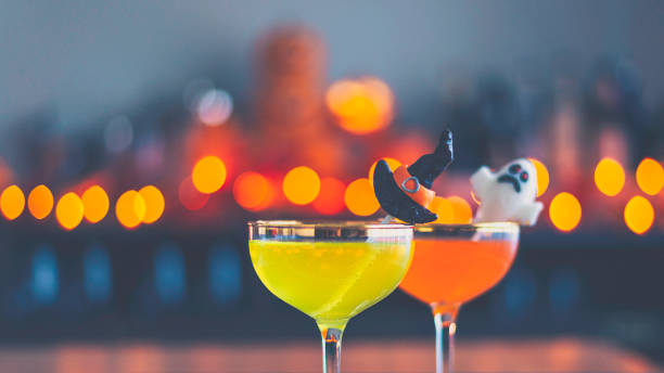 istock Halloween time. Vibrant cocktails with orange bokeh 867979192