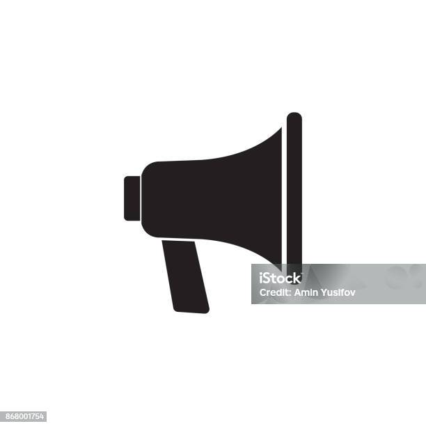 Loudspeaker Solid Icon Bullhorn Sign Megaphone Stock Illustration - Download Image Now - Alarm, Alertness, Arts Culture and Entertainment