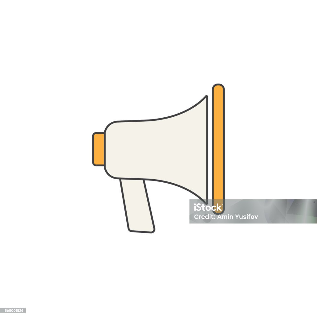 Loudspeaker line icon, bullhorn sign, megaphone Loudspeaker line icon, bullhorn sign, megaphone, social media, filled vector graphics, a colorful linear pattern on a white background, eps 10. Alarm stock vector