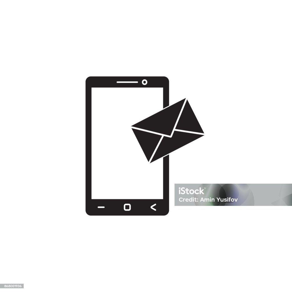 Sms Text Pictogram Solide Pictogram Mobiele Email Sms Teken Bericht Stockvectorkunst en ...