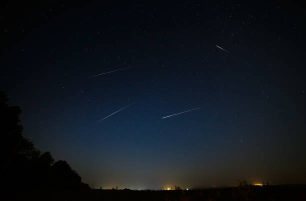 istock Bright meteorite on the night starry sky. 868014814