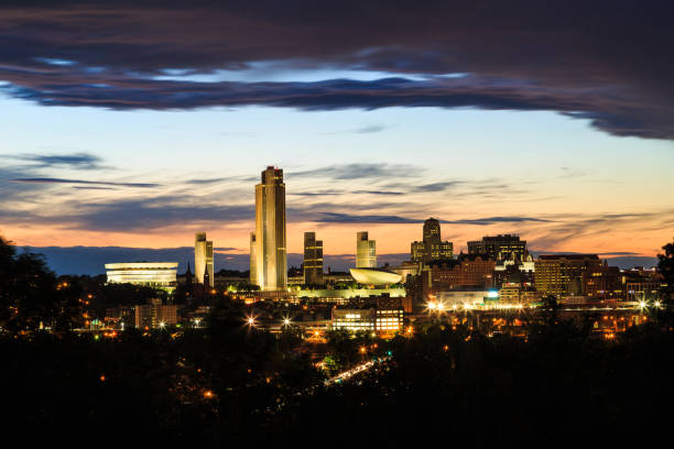 istock Albany NY skyline from East Greenbush at sunset 868015352