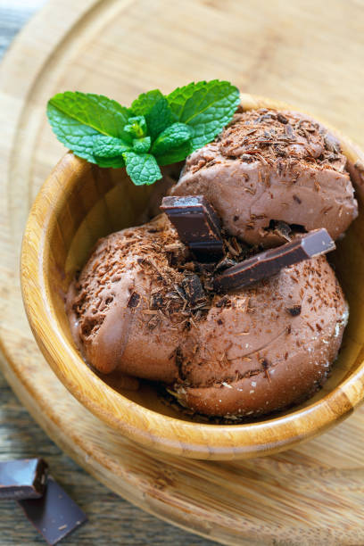 istock Homemade ice cream with chocolate chips and green mint. 868019796
