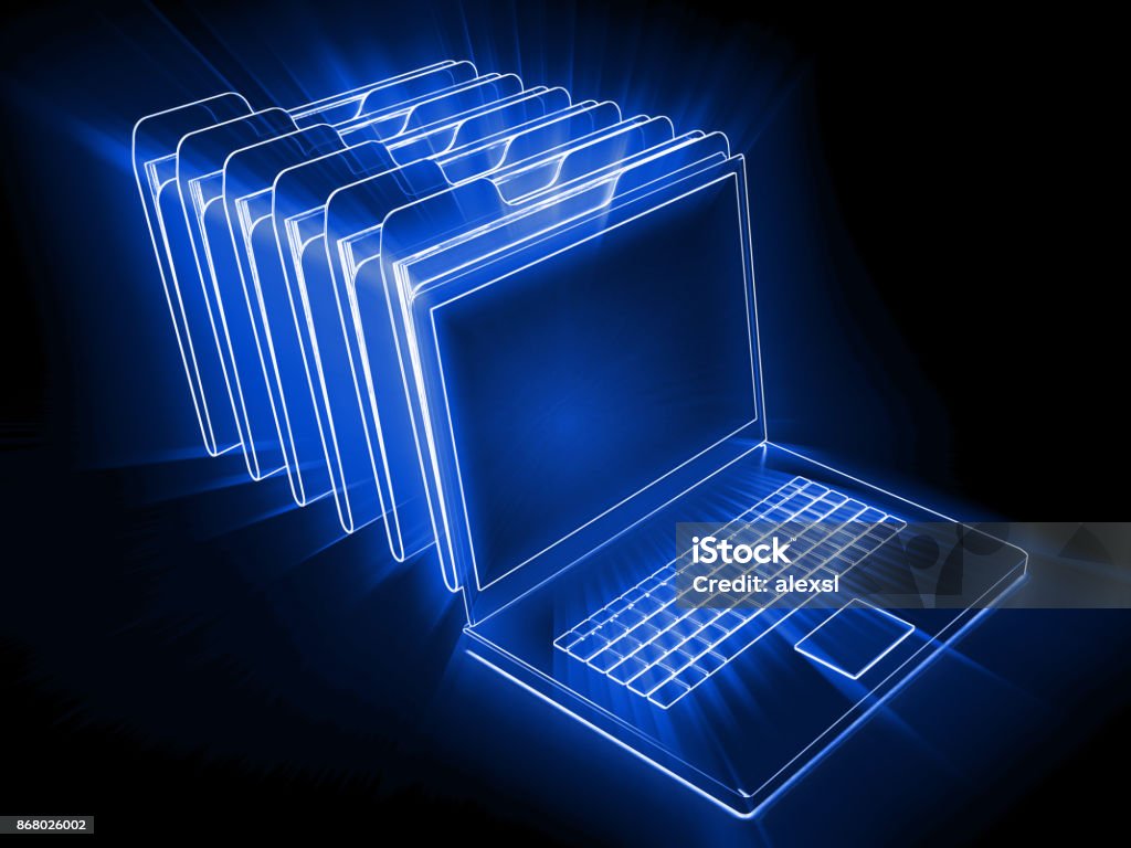 File Stock Computer Computer Laptop File Folder Big Data Search Stock Photo - Download ...