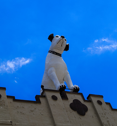 Nipper the dog is atop the former RCA building, and has been there for 60 years, in Albany NY.