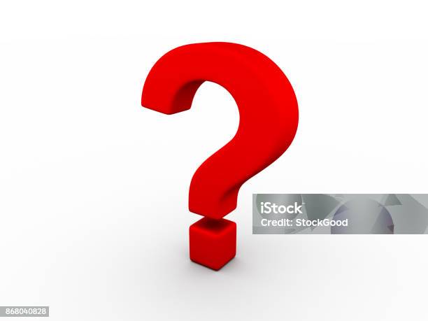 Red Question Mark Sign On White Background 3d Rendering Stock Photo -  Download Image Now - iStock