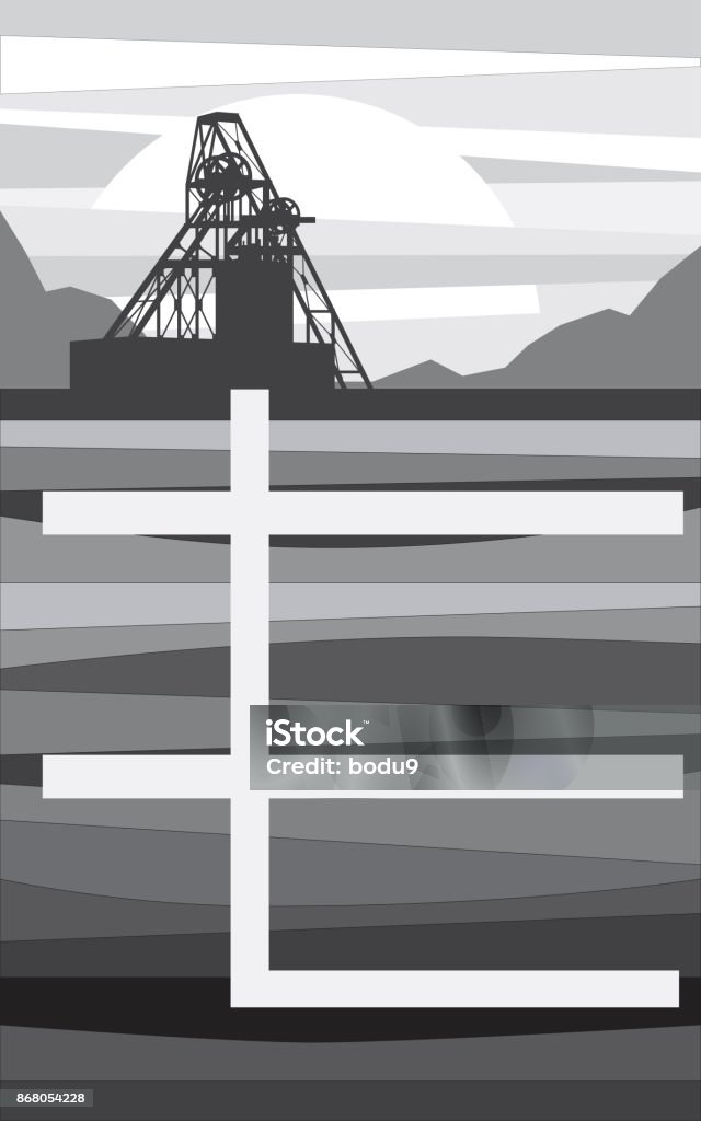 Ore Extraction Poster Mine For Ore Extraction In The Context Of Stock Illustration - Download ...