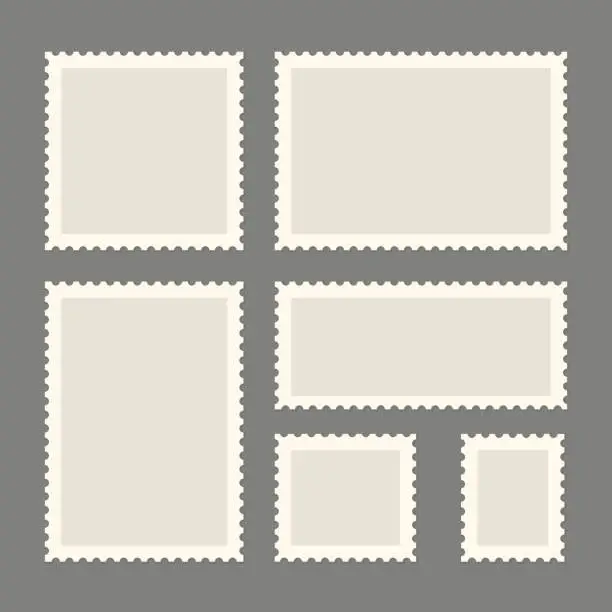 Vector illustration of Postage stamps template