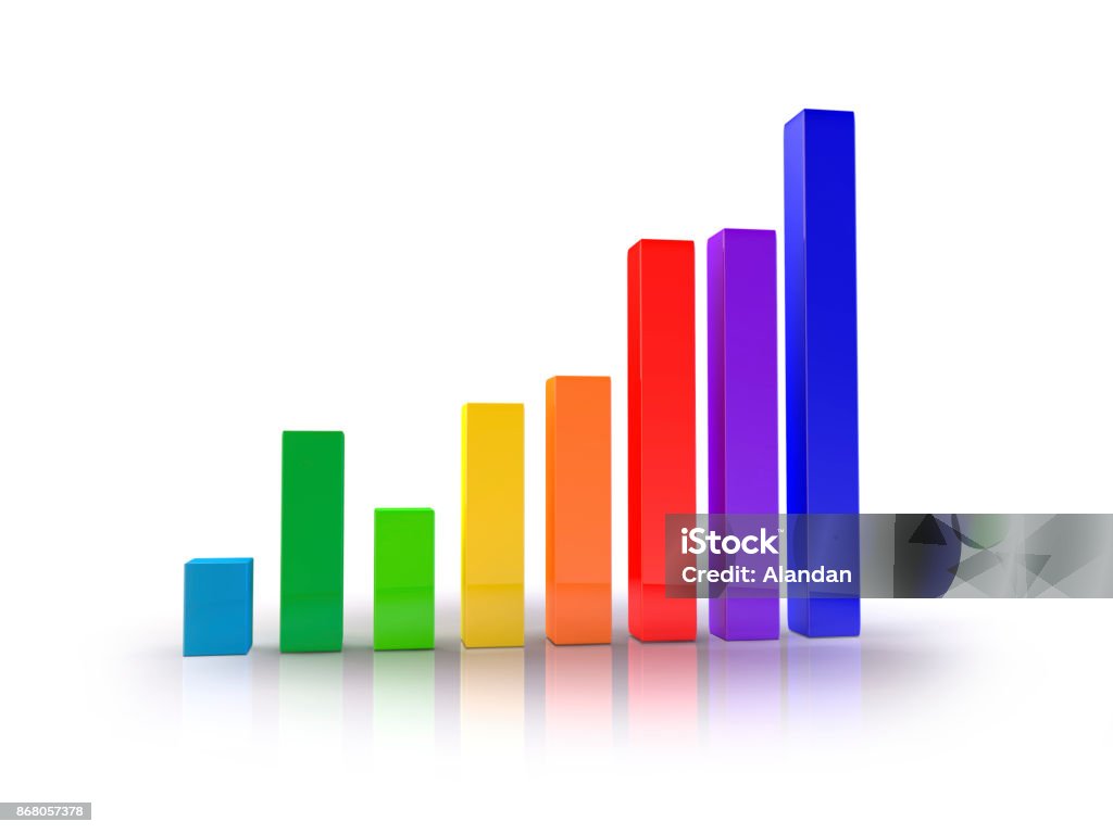 Growth Chart 01 This image is my own  render / modeling / Texturing Bar Graph Stock Photo