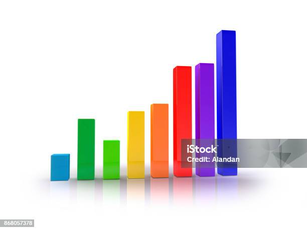 Growth Chart 01 Stock Photo - Download Image Now - Bar Graph, Vertical, Abstract