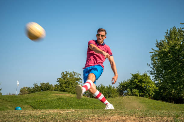 Footgolf Player Striking the Ball