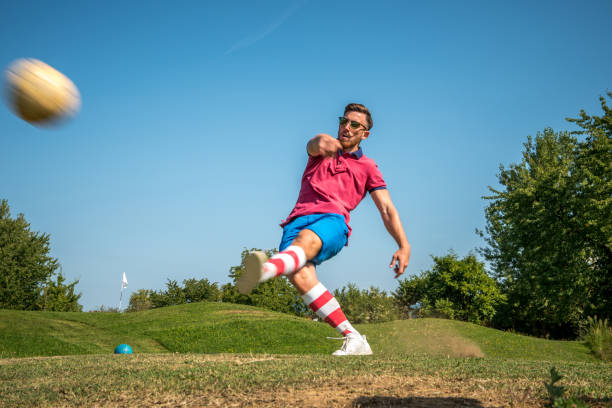 istock Footgolf Player Striking the Ball 868061124