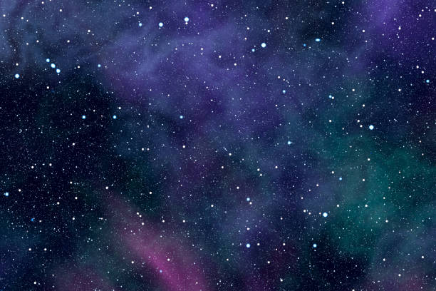 istock High resolution abstract background with cosmic space filled by stars. Bright star in close proximity and colored nebulae serve as foreground.