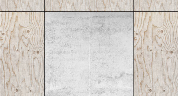 Exposed concrete wall Sea pine wall plywood wall texture