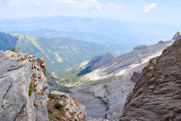 Landscape opening from the top of Mount Olympus.