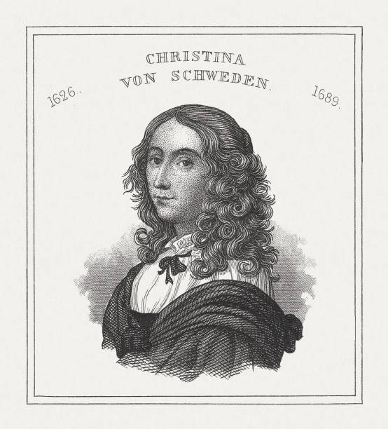 ilustrações de stock, clip art, desenhos animados e ícones de christina (1626-1689), queen of sweden, steel engraving, published in 1843 - queen christina