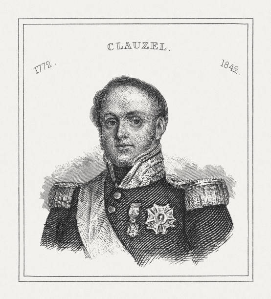 ベルトラン ・ clausel (1772 年-1842 年)、フランスの元帥、鋼鉄彫刻は 1843 年に公開 - marshal点のイラスト素材／クリップアート素材／マンガ素材／アイコン素材