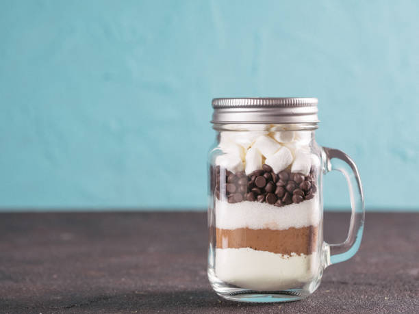 istock Hot chocolate mix in mason jar with copy space 868091128