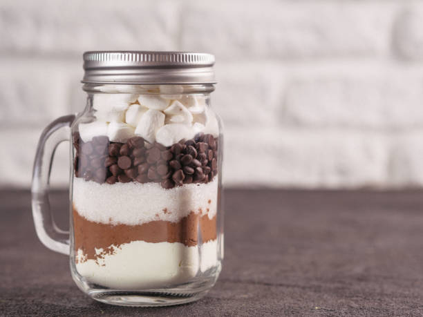 istock Hot chocolate mix in mason jar with copy space 868091186
