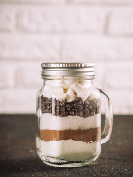 istock Hot chocolate mix in mason jar with copy space 868091204