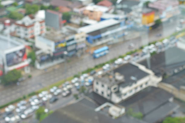istock Blur view of traffic korat city. 868091300