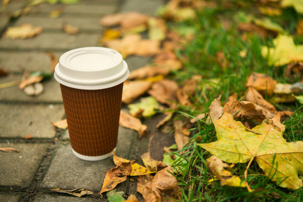 istock Paper coffee cup in a green grass 868098650