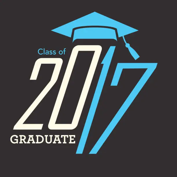 Vector illustration of Class of 2017 Congratulations Graduate Typography