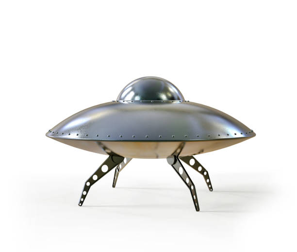 Flying saucer metal stock photo