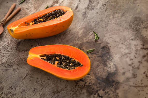 istock papaya on old wood 868114586