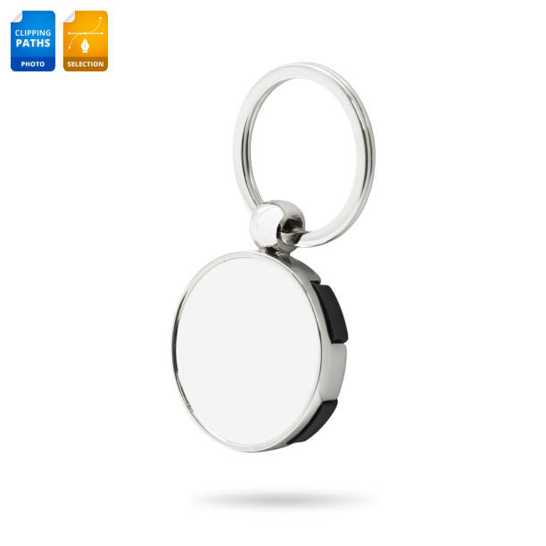 istock Steel key ring isolated on white background. Blank key chain for your design. Clipping paths object. 868117608