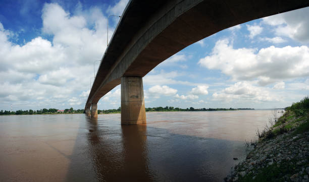 The First Thai Lao Friendship Bridge over the Mekong River, connecting Nong Khai Province in Thailand with Vientiane Prefecture in Laos