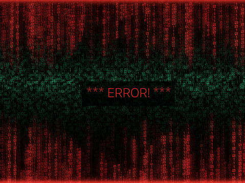 Error In Program Code Listing Red Crash On Software Developer Screen ...