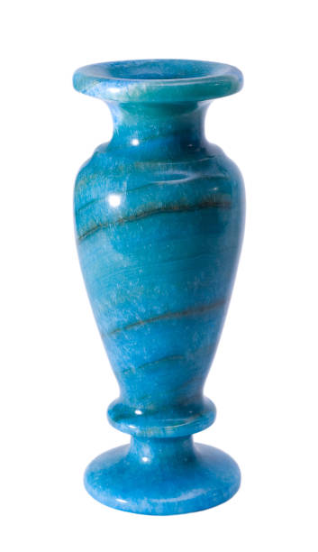 istock Decorative vase made of blue natural stone  isolated on white background 868128752
