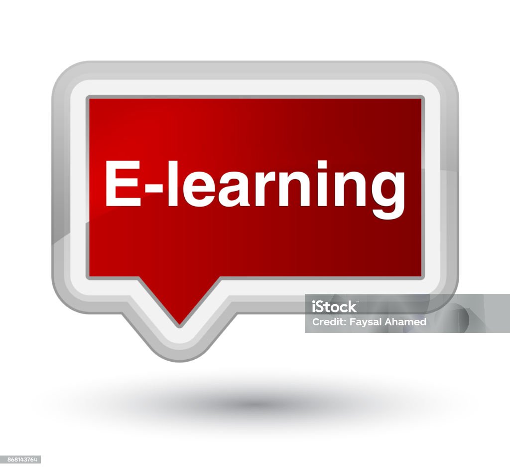 Elearning Red Elearning Prime Red Banner Button Stock Illustration - Download Image ...