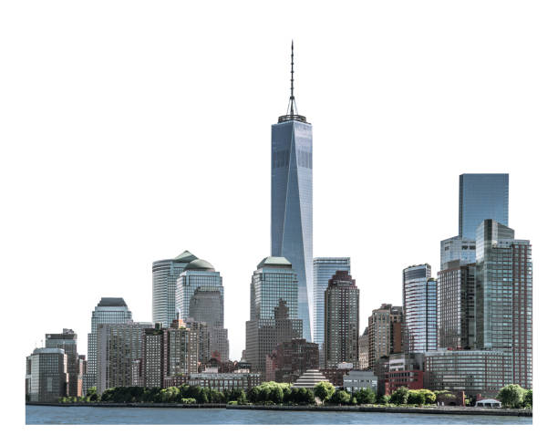 One World Trade Center and high-rise building isolated with clipping path stock photo