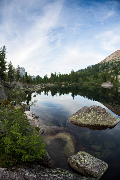 istock Blue Mountain Rural Tranquil Remote Lake Reflection Concept, in Ergaki park, Russia 868151446