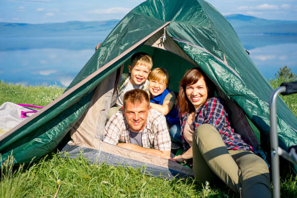 istock Happy family hiking 868155562