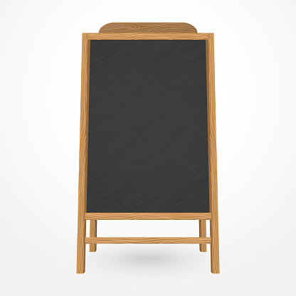 Wooden blackboard cafe menu with chalk, Restaurant black board, Billboard Template. Vector